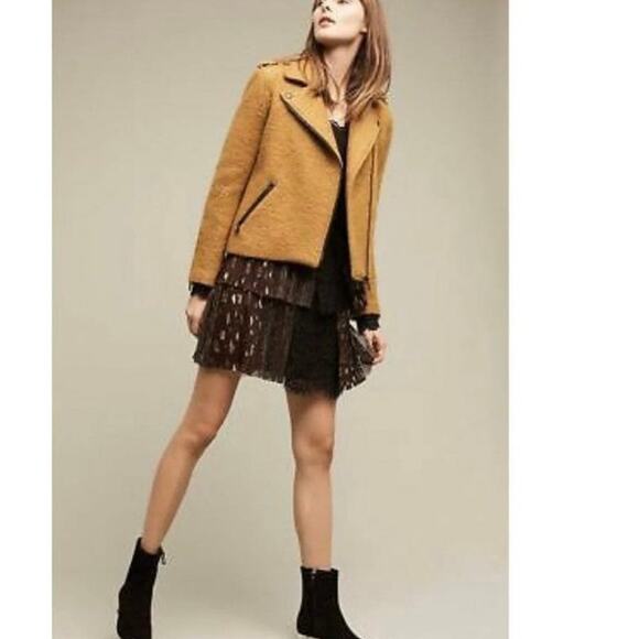 Anthropologie Soho Mini Skirt by Harlyn, pleated tiered in black size medium - Picture 2 of 12